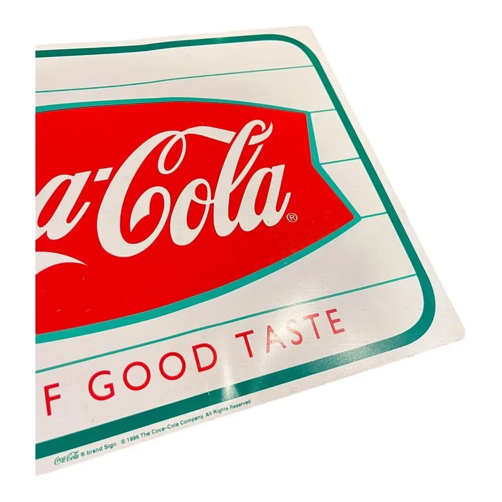 Vintage Coca-Cola Double‎ Sided Fish Tail Advertising Sign 1999 Garage Man Cave
